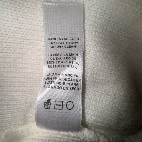 FRAME Fringed Knit Sweater Off White Size L EUC - Picture 8 of 10